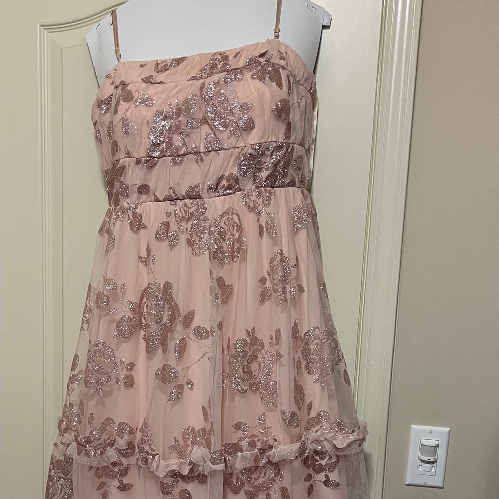 Trixxi Blush Pink Satin Dress
